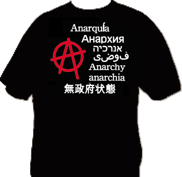 Tee shirt Anarchie multilingues